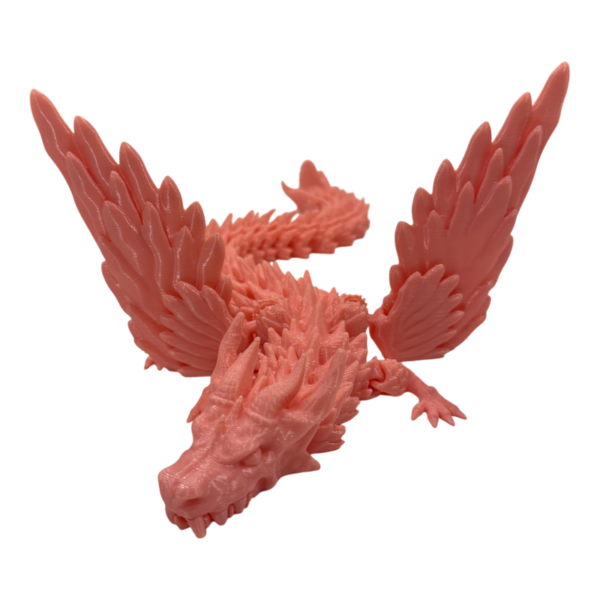 Large Pink Tri Colour Winged Dragon